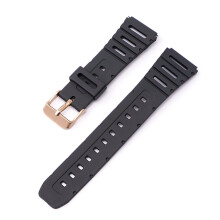 (Black + Rose gold, 18mm) For Casio CA-61W/FT-100W/F91/F94 Watch Straps Rubber Strap Watch Accessories