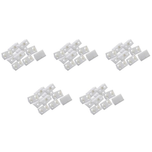 Furniture Cabinet Fastener Corner Braces Angle Brackets White 50Pcs