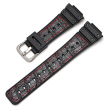 (Red Line) 16MM TPU Replacement Watch Strap Band for G-SHOCK DW-5600, DW-6900, GA-2100 Models