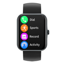 (Black) Bluetooth-Compatible Talking Watch for Android & iOS - Fitness, Sports, Waterproof