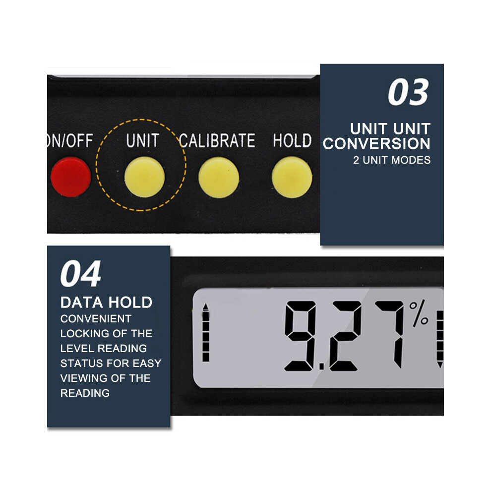 Digital Lcd Protractor & Angle Ruler With Tilt Box, Slope Level, Magnetic Mini Measuring Tool 115295218839