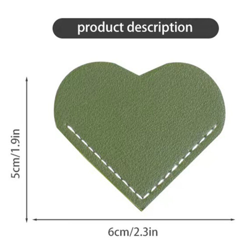 (Brown) 2PCS Leather PU Heart Bookmarks for Books 2