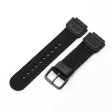 (Black - Black Buckle) 18mm Lug Strap for G-SHOCK AE-1200WH/SGW-300/AQ-S810W - Men's Canvas Watch Band