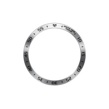 (Silver with black, 43mm) Bezel Ring Case Cover for Samsung Watch6 Classic 43/47mm Smartwatch Protector