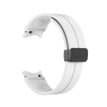 (White) Silicone Magnetic Replacement Silicone Strap For Samsung Galaxy Watch5 pro