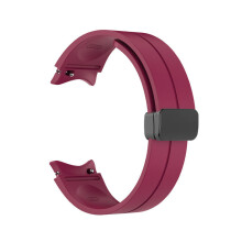 (Burgundy) Silicone Magnetic Replacement Silicone Strap For Samsung Galaxy Watch5 pro