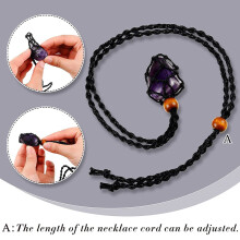 (Red) DIY Empty Crystal Stone Holder Necklace with Rope Cord - Jewelry Pendant Net