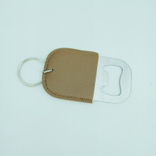 (Square Brown) Bottle Opener & Wine Tool Set - Beer Cocktail Starter, Leather Spoon Clasp