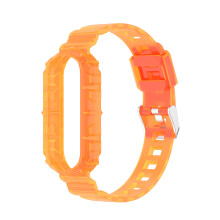 (Orange) Suitable for Xiaomi Band 8 Smart Band mi8 Glacier Series Transparent TPU Strap