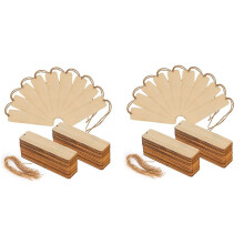 100 PCS Wood Blank Bookmarks Unfinished Wooden Book Marks Hanging Tag with Holes and Ropes DIY  Projects