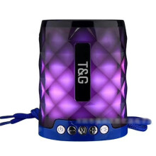 (blue) Portable Bluetooth Speakers with FM Radio RGB Colorful Lights for Home Party Camping Travel