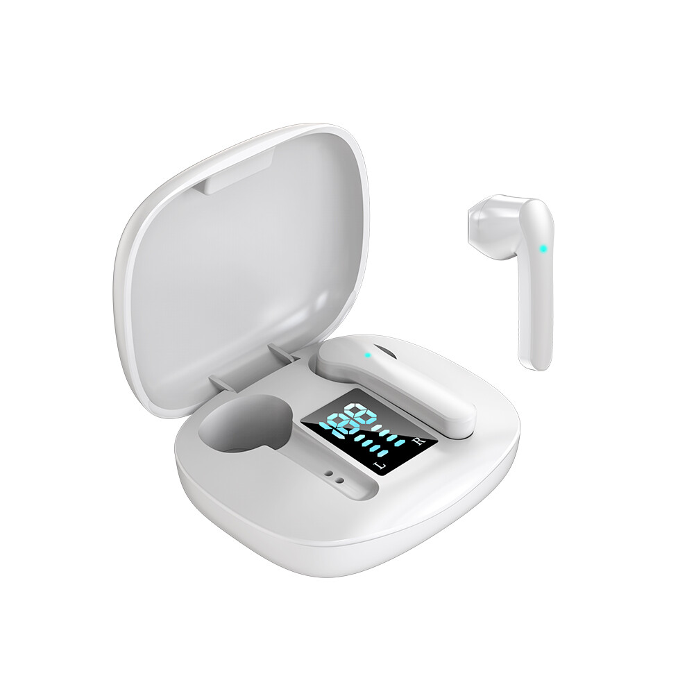 (White) Wireless Bluetooth 5.0 Earbuds Noise Cancelling Headset Stereo Deep Bass In-Ear Headphones White 413590852551