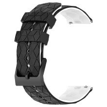 (Black and White, 22mm) Two-Tone Silicone Strap for Garmin Move Trend & Samsung Watch5, 20/22mm
