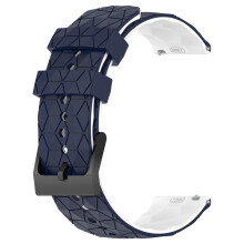(Blue and White, 22mm) Two-Tone Silicone Strap for Garmin Move Trend & Samsung Watch5, 20/22mm
