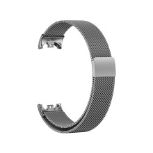 (Grey) Metal Watchband For Xiaomi band 8 Strap Stainless steel Bracelet