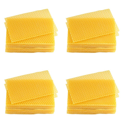 Beeswax Sheets 120Pcs Beeswax Foundation Sheets Wax Foundation for Bee Frames Natural Honeycomb Sheets Beeswax Sheets