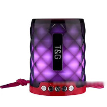 (Crimson) Portable Bluetooth Speakers with FM Radio RGB Colorful Lights for Home Party Camping Travel