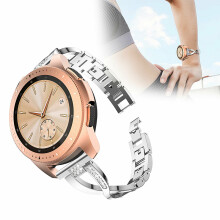(Silver) Rhinestone Stainless Steel Metal Bracelet Wristband Strap For Samsung Galaxy Watch 46mm