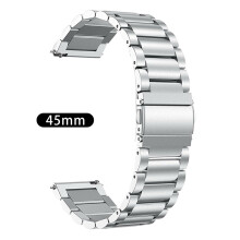 (45mm silver) Adjustable Stainless Steel Solid Wrist Band Strap For Samsung Galaxy Watch 3 41/45mm