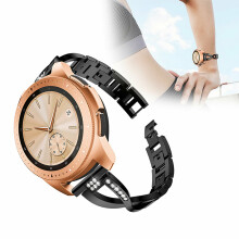 (Black) Rhinestone Stainless Steel Metal Bracelet Wristband Strap For Samsung Galaxy Watch 46mm