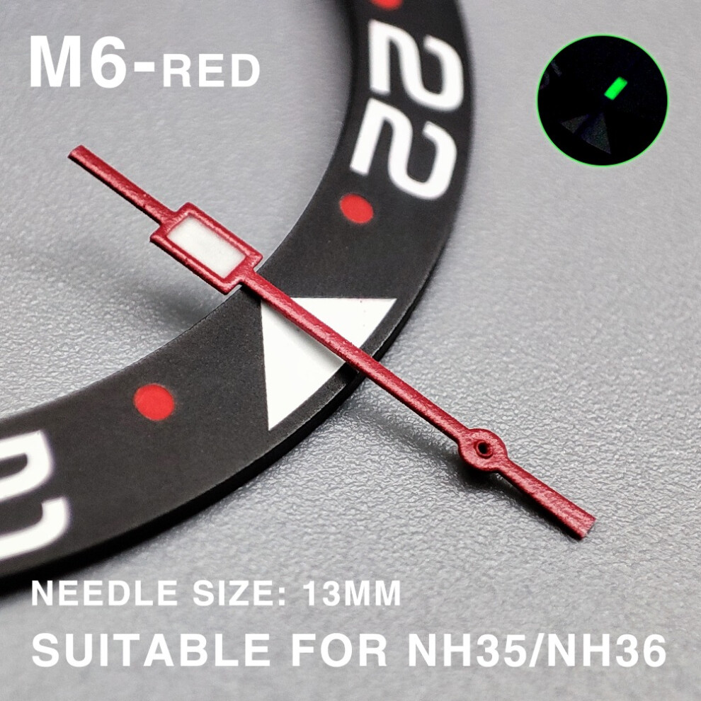 (Red) Luminous Seconds Hands for NH35/NH36/4R Movements - Watch Modification Accessories