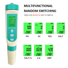 7-in-1 Water Quality Tester: TDS, EC, pH, Salt, S.G., ORP, Temp Measurement Tool