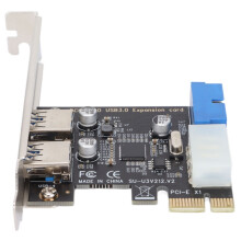 2-Port USB 3.0 Expansion Card - 19-Pin 4-Lane PCIE to USB 3.0 Controller Adapter