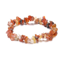 (White Turquoise) Natural Gemstone Chip Beads Stretch Bracelet for Reiki Chakra Fashion Jewelry