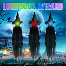 Halloween Witch Decoration 7 Color Lighting Horror Props Garden Dress Up Ornament