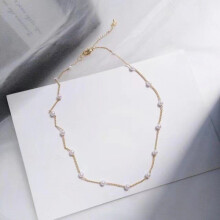 (Silver) Pearl Chain Necklace for Women - Perfect for Weddings, Charm Parties & Fashion - Ideal Girl's Gift