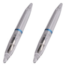 2pcs 0.5mm Nib Fountain Pen with Eyedropper High Capacity Transparent Pens Office School Supplies