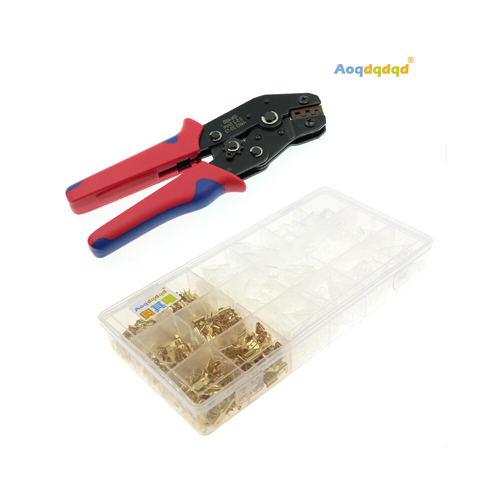 (Terminal + Pliers) 600Pcs 2.8/4.8/6.3Mm Wire Connectors Kit Crimp Female&Male Spade Terminals Set 413590851998
