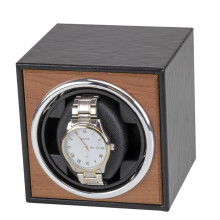 Automatic Mechanical Watch Winder Box PU Leather Wood Self-Winding Display Case