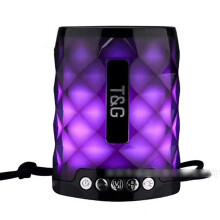 (black) Portable Bluetooth Speakers with FM Radio RGB Colorful Lights for Home Party Camping Travel