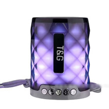 (gray) Portable Bluetooth Speakers with FM Radio RGB Colorful Lights for Home Party Camping Travel
