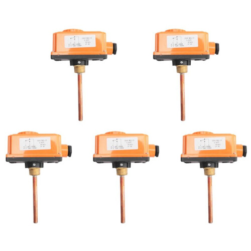 5X G1/2 Male Thread Hot Water Pipe Thermostat Temperature Controller 90 Celsius High Temperature Start Heating System