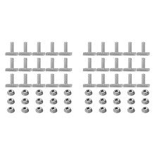 30-Teiliger T-Nut-Bolzen-Ersatz, M8 X 20-Schrauben, A2-70-Schienenschrauben, Schienenmuttern mit 15 Flanschmuttern