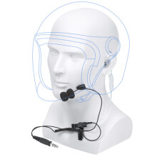 7.1mm Lavalier Lapel Clip Mic Acoustic Tube Earpiece Tactical Bike Helmet Mic