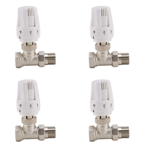 4X VáLvula de Radiador TermostáTica de LatãO de 3/4 Polegadas Reta Tipo DN20 VáLvula de Controle AutomáTico de Temperatura Aquecimento de Piso