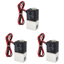 3X DC12V Magneetventiel 1/4 Inch 2-Weg Normaal Gesloten Direct Werkende Pneumatische Kleppen voor Water-Lucht-Gas
