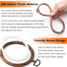 12Pcs Embroidery Hoops 3.93 Inch Round Embroidery Frame with Metal Ring Imitated Wood Embroidery Circle Embroidery Hoop