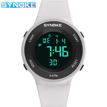 (White) Electronic LED Wrist Multi-Function Simple And Trendy Student Watch