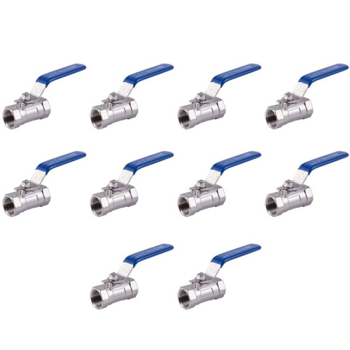 10pcs 1/2 inch Stainless Steel Internal Thread Lever Handle  Valve