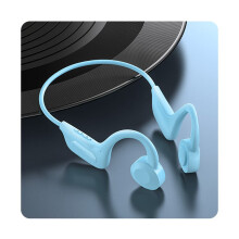 (Blue) Bone Conduction Headset Wireless Bluetooth 5.1 Outdoor Sport Open Ear Headphones