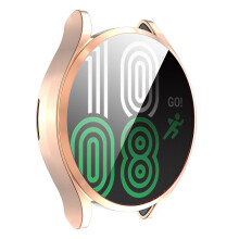 (Rose gold) TPU Full Screen Protector Cover Case For Samsung Galaxy Watch 4 44mm Smart Watch Protective Shell Watch Accessories