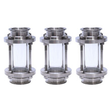 3X en Ligne Lunette de Vue avec Extrémité de La Pince, Débit Sanitaire Verre de Visée Droit Sus316 Type de Pince Triple de 2 Pouces (Tuyau