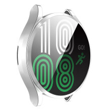 (silver) TPU Full Screen Protector Cover Case For Samsung Galaxy Watch 4 44mm Smart Watch Protective Shell Watch Accessories