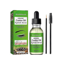 Castor Oil Mascara, 1pc Natural Eyelash Growth Essence with Castor Argan Oil for Longer Thicker Lashes