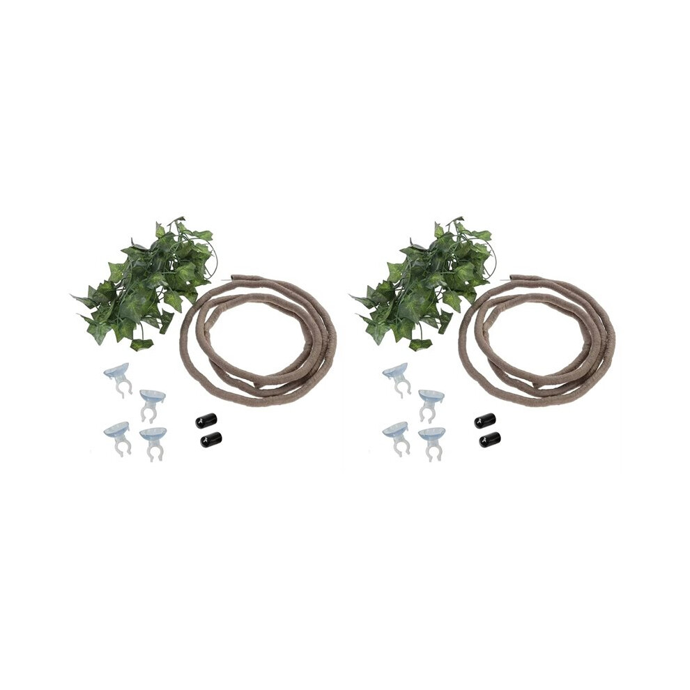 2X Reptile Bend-A-Branch Vines Flexible Leaves Pet Decor Climber Jungle Long Vines For Climbing Gecko Lizard 6031917131369