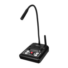 (Black) Universal Metal Microphone 5W Power 80dB Volume Frequency Desktop Walkie-Talkie